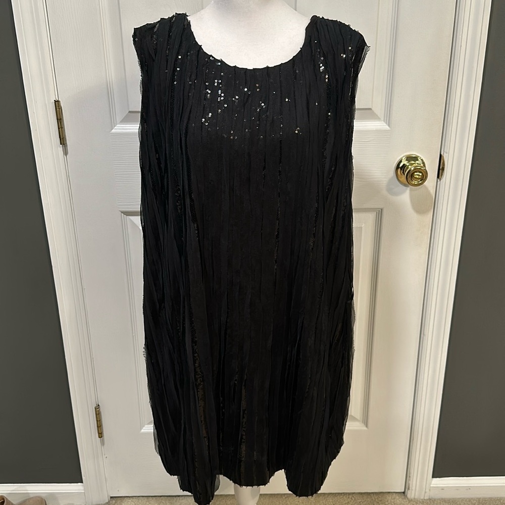Calvin Klein Black Sequin Shift Dress